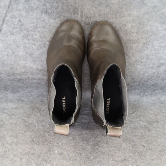 Sorel Shoes Womens 5 Bootie Harlow Chelsea Leather Waterproof Quarry Classic Mid - Picture 6 of 14